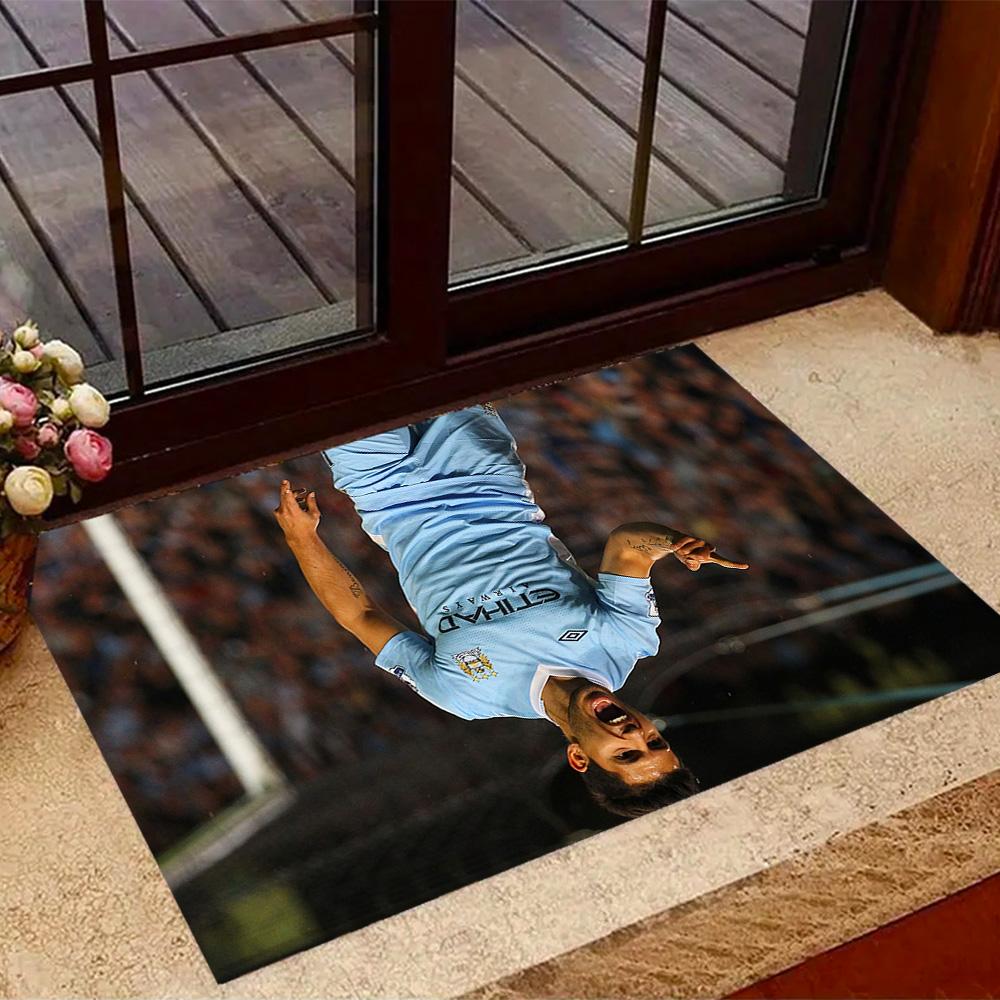 Dynamic Soccer Player Artwork Carpet Suitable for Balcony Decorate room Kitchen Playrooms Antislip Carpet Decorate Offices Wedding Party Gift