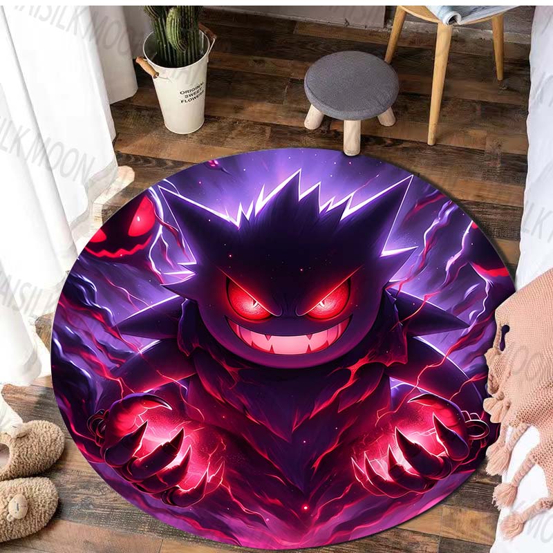 Potdemiel Japan Game G-Gengar Printed Round Rug, Bedroom, Living Room Carpet, Doormat, Picnic, Sofa Table, Decor,Rug, Floor Mat