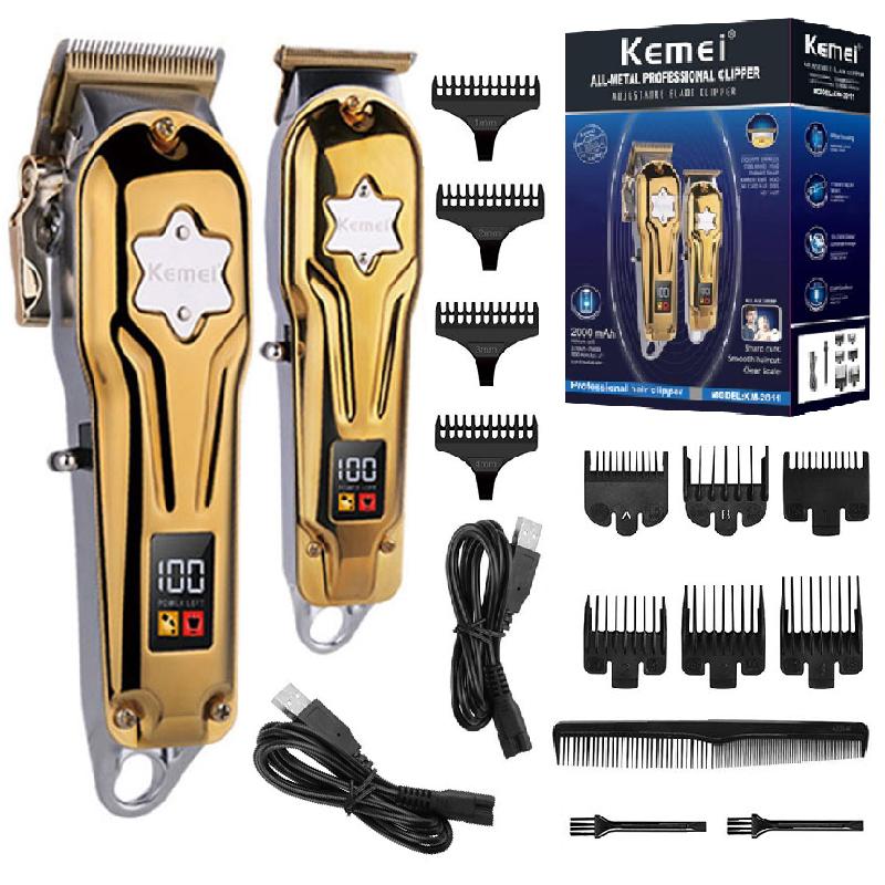 Original Kemei Full Metal Professional Combo Kit Hair Clipper & Beard Hair Trimmer For Men Electric Rechargeable Barber Haircut