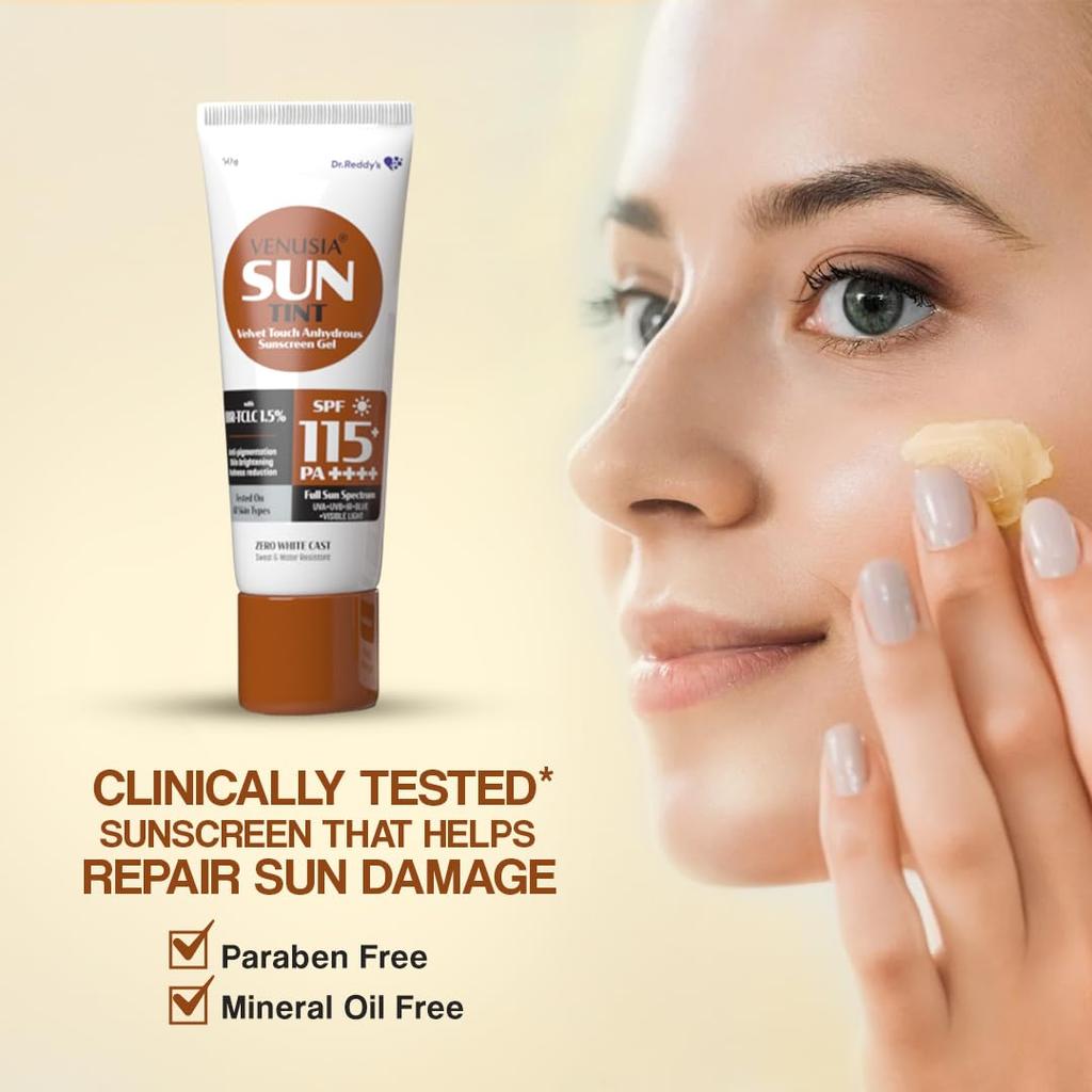 Venusia Sun Tint SPF 115 Matte Finish Sunscreen For Daily Sun Care With Universal Tint And Lightweight Wear 50 g Pack Of 1 Comfort Use