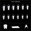 kads 600pcs Pointed Half Cover False Nail Tips Clear White Nature 12 Sizes Nail Art Tools Manicure Fake Nails