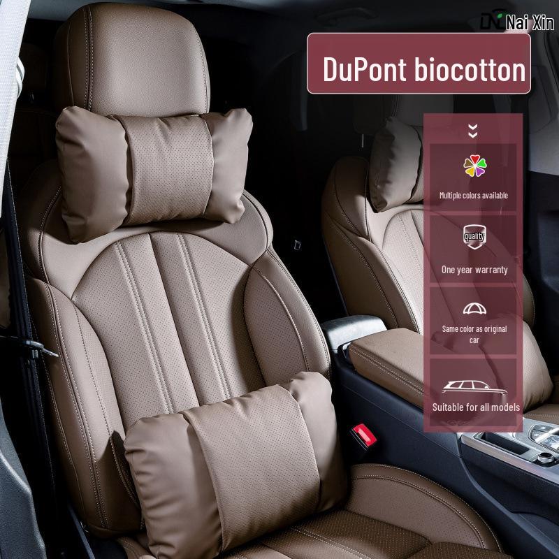 Honda CRV, Accord, Breeze, Civic, Odyssey Headrest: Leather Lumbar Support & Neck Protector