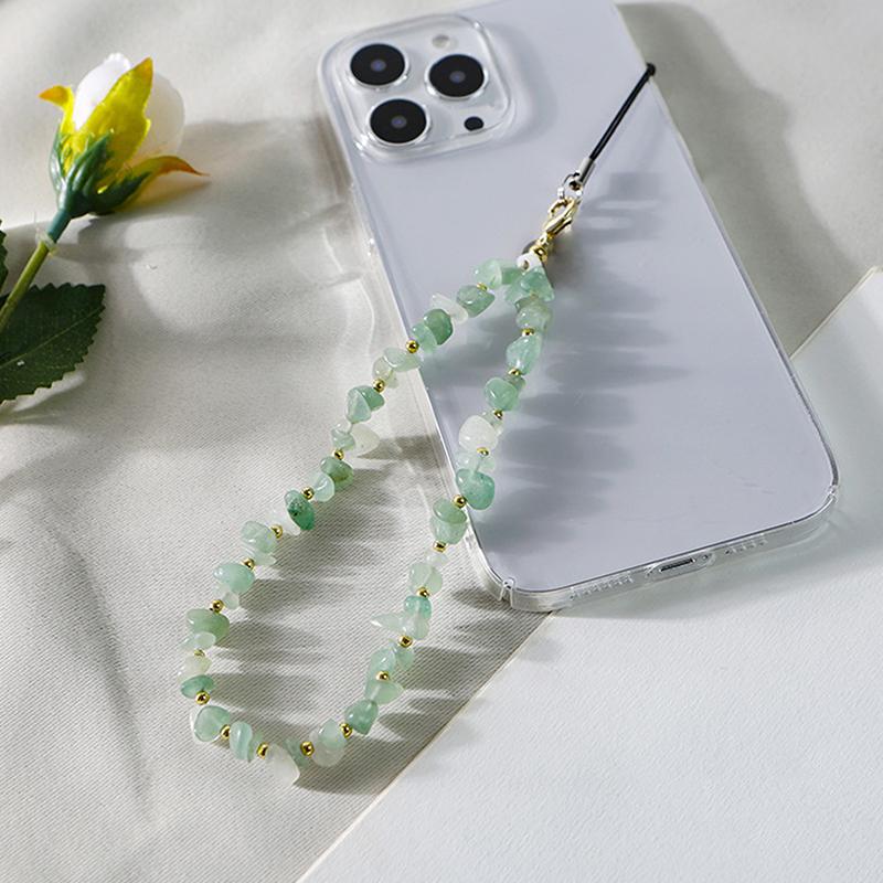 Изысканный ремешок для мобильного телефона с бусинами из натурального камня, милый ремешок для телефона, универсальный ремешок для мобильного телефона, защищающий от потери, подарки