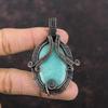Amazonite Pendant Copper Wire Wrapped Pendant Real Gemstone Pendant Amazonite Copper Jewelry Handmade Pendant Gift For Mom Wire Wrap Jewelry