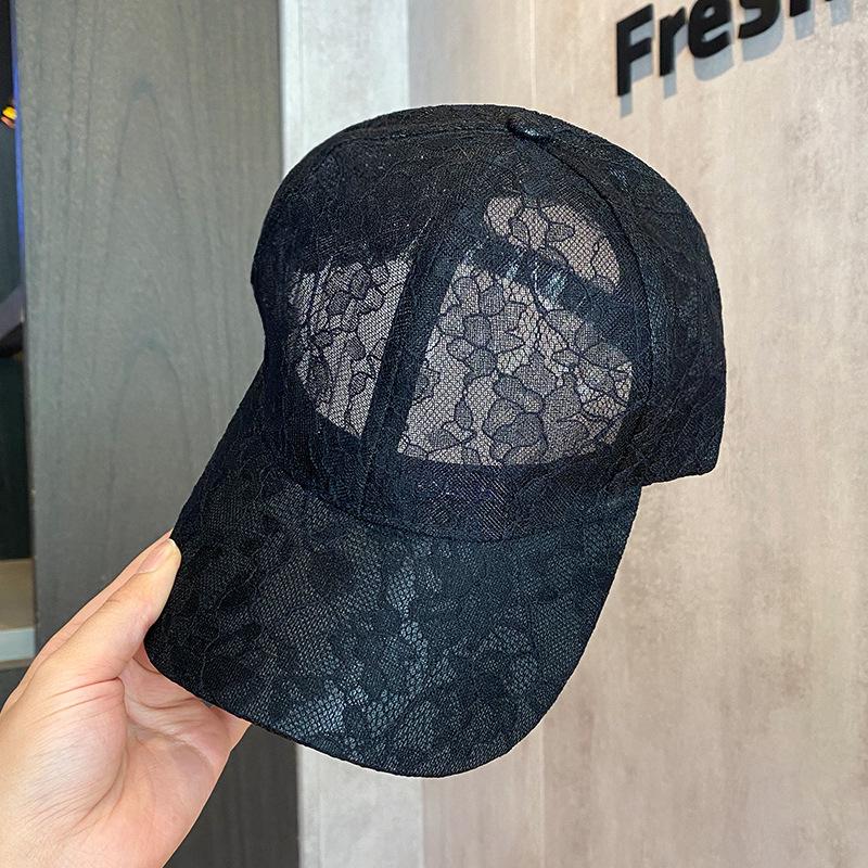 Summer lace embroidered baseball cap women's outdoor sunshade sunscreen breathable sun hat sports duck tongue sun hat