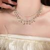 Luxe Doublelayer Shell And Zircon Necklace Sophisticated Design For Fashion Lovers