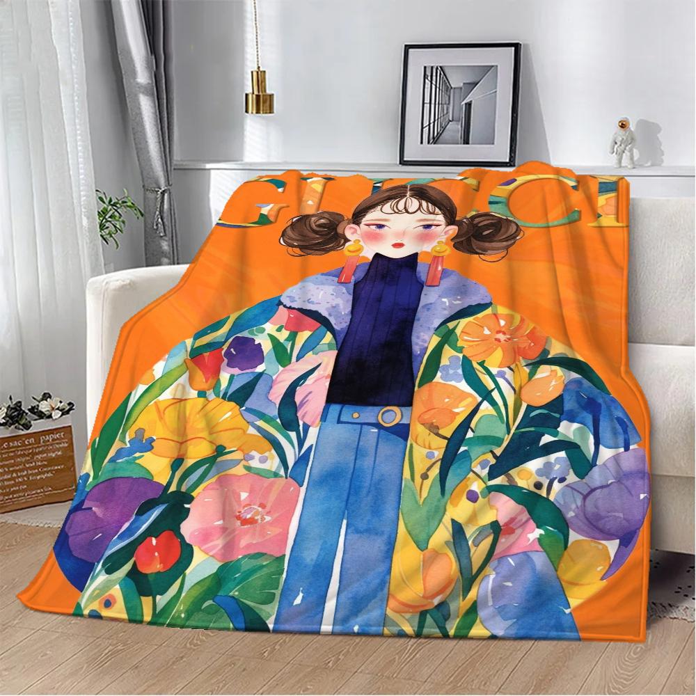 Gucc Bed Throw Blanket Luxury Bed Belt Fluffy Soft Blanket Sofa Decoration Beach Towels Interior for Home Knitted Plaid Knee Nap