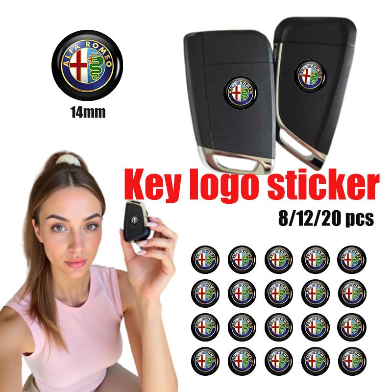 8pcs Car Door Keyhole Protection Stickers Lock Core Decal For Alfa Romeo GT Stelvio F1 Brera Volante Tonale Gloria Disco zq8