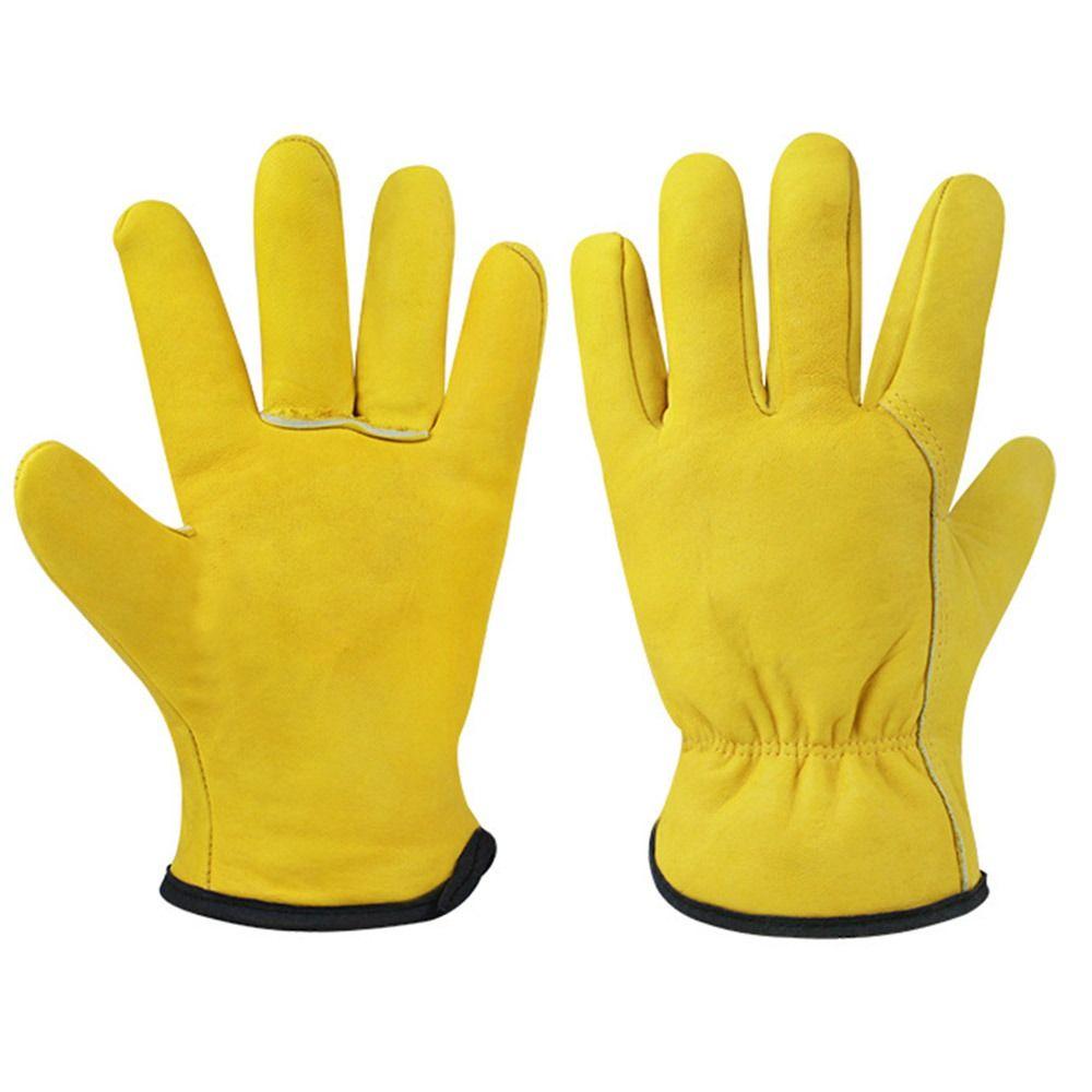 Wear-resistant Leather Mechanic Garden Plush Work Gloves Labor Gloves Driving Gloves Winter Warm