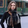 Lady Knitted Thick Print Warm Winter Scarf  Women Plaid Design Pashmina Shawls Cashmere Shawl  Wrap Tassel Scarves