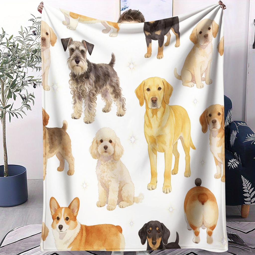 Hot Dog Cute Pet Printed Pattern Blanket Small Cover Blanket Soft And Suitable For All Seasons Dormitories Bedrooms Sofas Nap