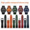 Силиконовый ремешок с быстрой заменой 20 мм 22 мм 24 мм Для Seiko 5 Mido Omega Seamaster Резиновый ремешок для часов Водонепроницаемый Спортивный ремешок Браслеты