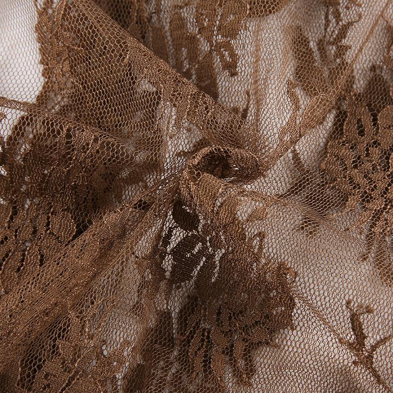 Женская сетчатая кружевная блузка, летняя тонкая перспективная топ с длинным рукавом и v-образным воротником, кружевные кардиганы, рубашка, укороченные топы