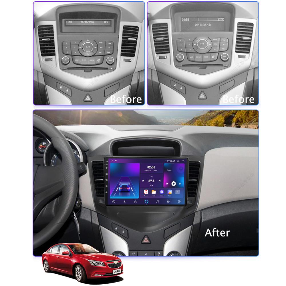 Автомобильная магнитола Android Car-Play для Chevrolet Cruze 2008-2012 Мультимедийный плеер Головное устройство Стерео Навигация GPS BT WIFI, 2+64 ГБ