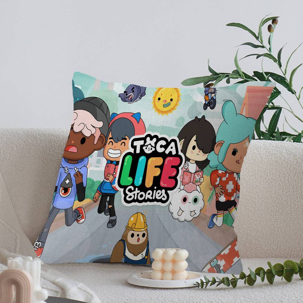Toca Boca Toca Life World Pillow Anime Pillow Sofa Bed Head Pillow Cover Cushion Cover 45x45 cm Fashion
