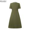 ZANZEA Женское летнее повседневное элегантное платье с коротким рукавом