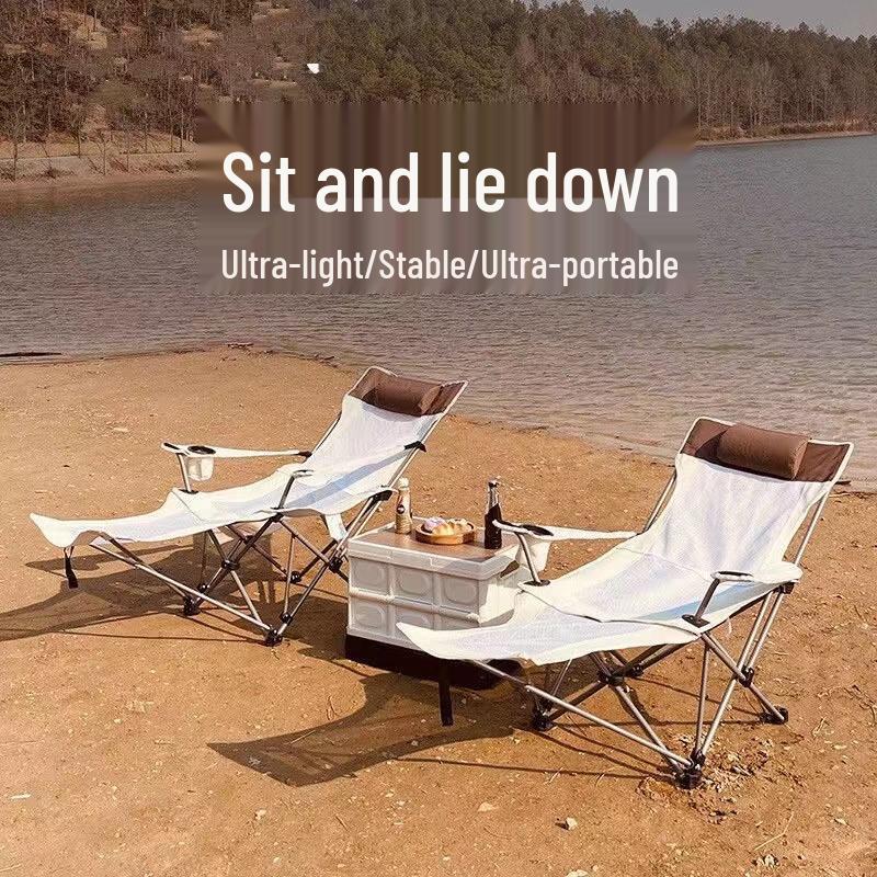 OEING Portable Folding Recliner Camping Chair