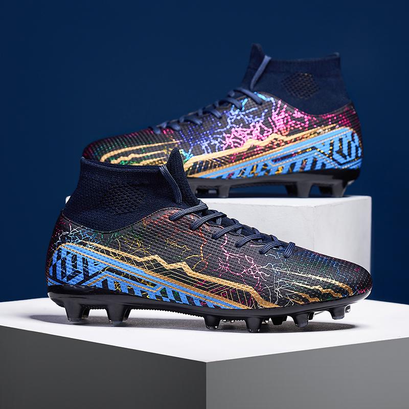 Мужские футбольные бутсы из искусственной травы с длинными шипами, спортивные кроссовки на открытом воздухе для футбола, оригинальные футбольные бутсы для футзала для детей