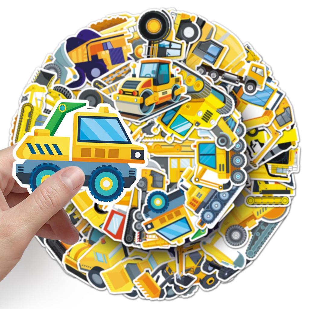 50 Граффити-наклеек строительной техники для детского декора и журналов