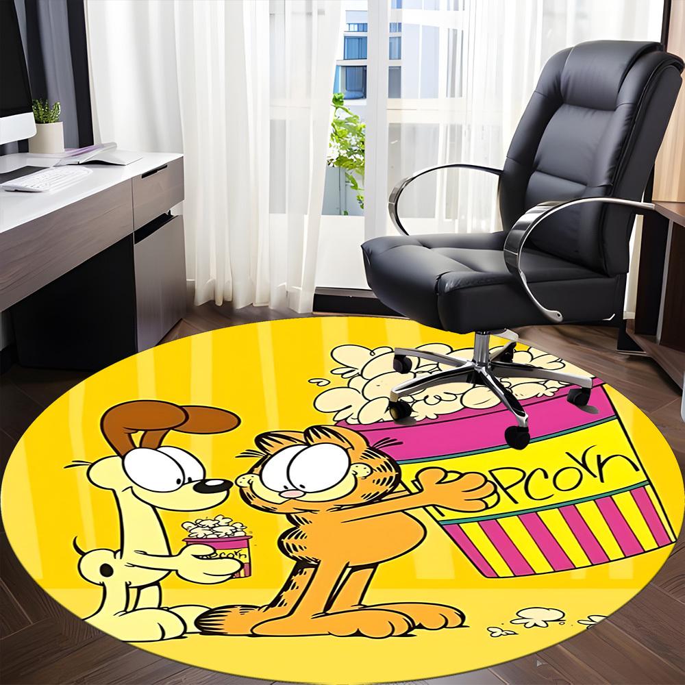 1 шт. Круглый ковер Garfield Movie Night для офиса, спальни, гостиной, декор для дома, декор комнаты, Offic a1016098