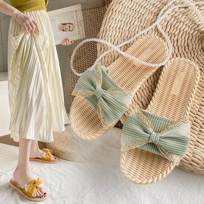 Модные женские новые тапочки для летней одежды, модный бант, пляжная обувь Fairy Wind, сандалии, домашние и уличные тапочки