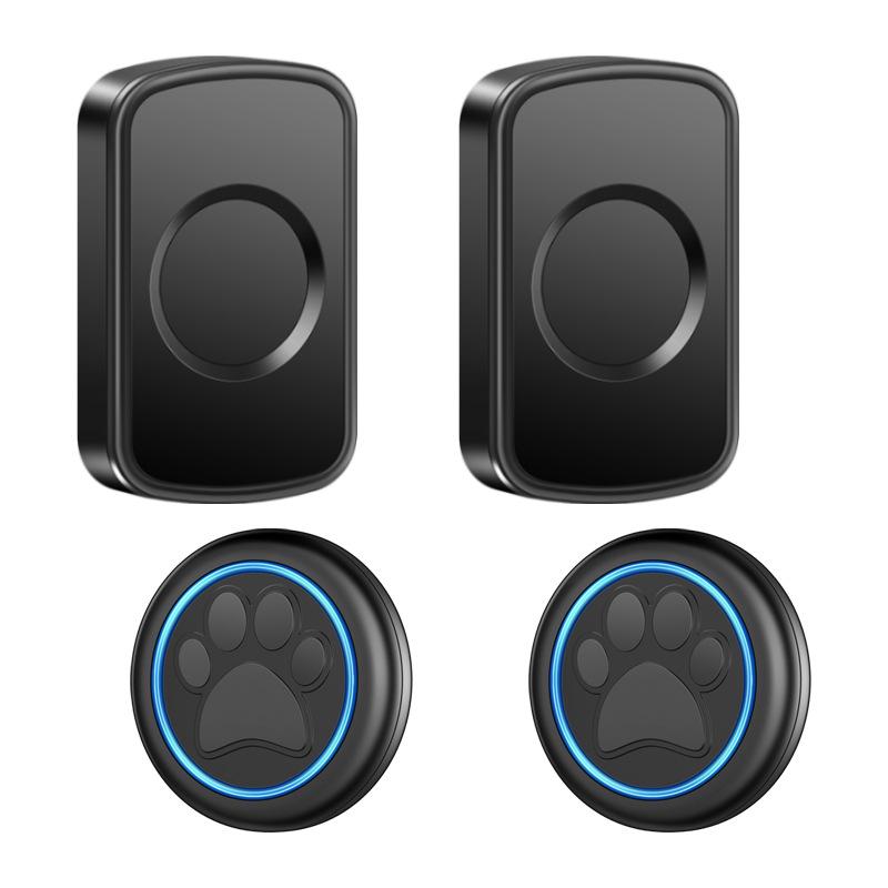 Pet Wireless Doorbell: Training Touch Call System for Cats & Dogs with 2 Transmitters & 2 Receivers