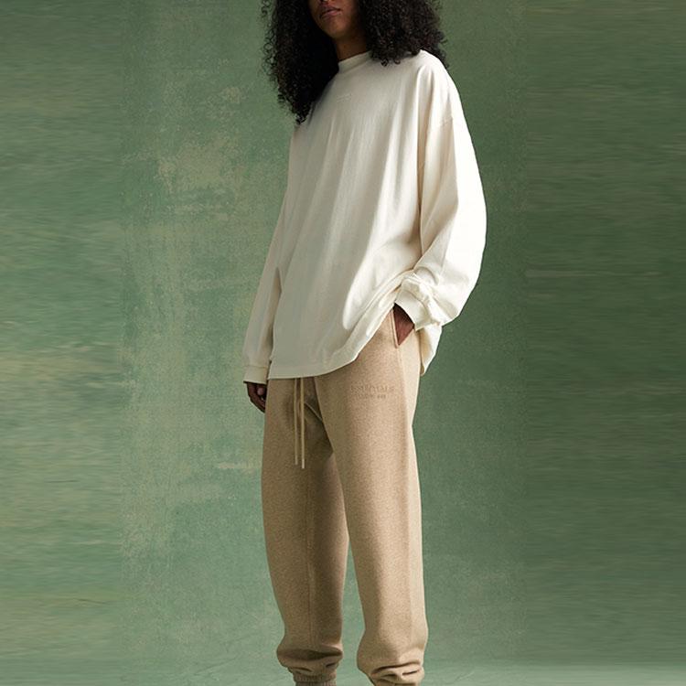 Fear of God Футболка Essentials с длинными рукавами Cloud Dancer, мужские топы, кремовая 125BT232011F