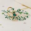 Green Crystal Tiara Flower Leaf Headbands Bridal Clips Crystal Hair Combs Rhinestone Hair Comb