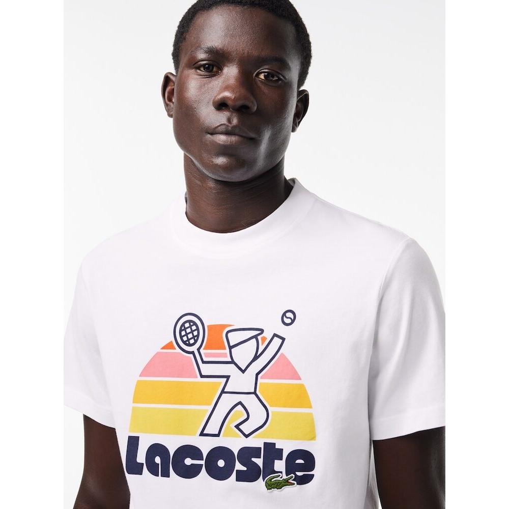 Lacoste Мужская летняя футболка с рисунком Th0784 54g 001 q2nTh0784 54g001