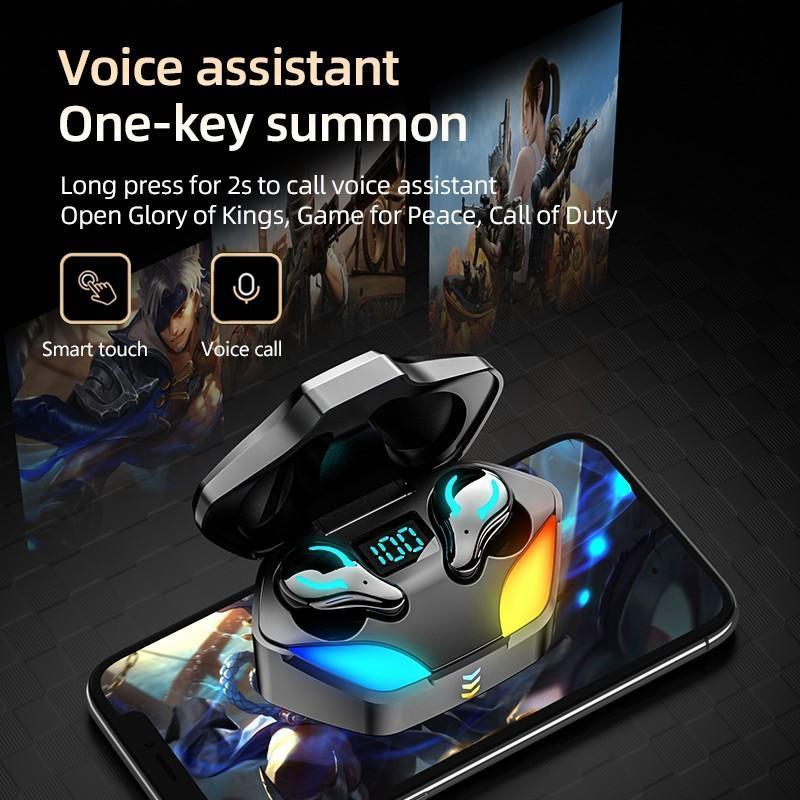 RGB TWS Earphones Wireless Bluetooth Headphones AI Control Stereo HIFI Gaming Headset With Mic Noise Reduction