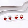 The Same Silver Stud Earrings Love Crown Niche Design Earrings Ins Korean Version Jewelry