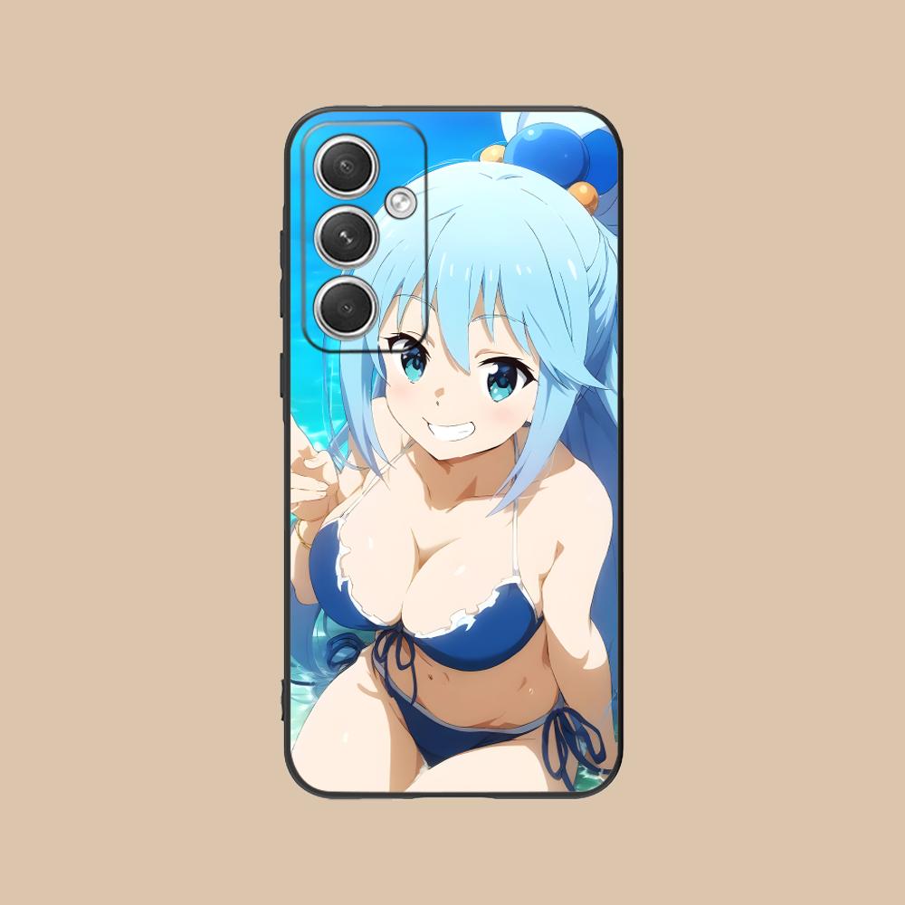 Konosuba Аква Матовый ТПУ Чехол для Мобильного Телефона для Samsung Galaxy S26 S25 S24 S23 S22 S21 S20 Note20 Plus FE Ultra Цветной Чехол