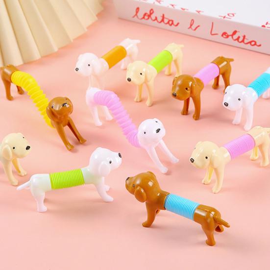 Yousheng 5/10/15/20Pcs Stress Relief Telescopic Tube Dachshund Toy Dog Flexible Tube Fidget Toy Twisting Stretch Sensory Tube Party