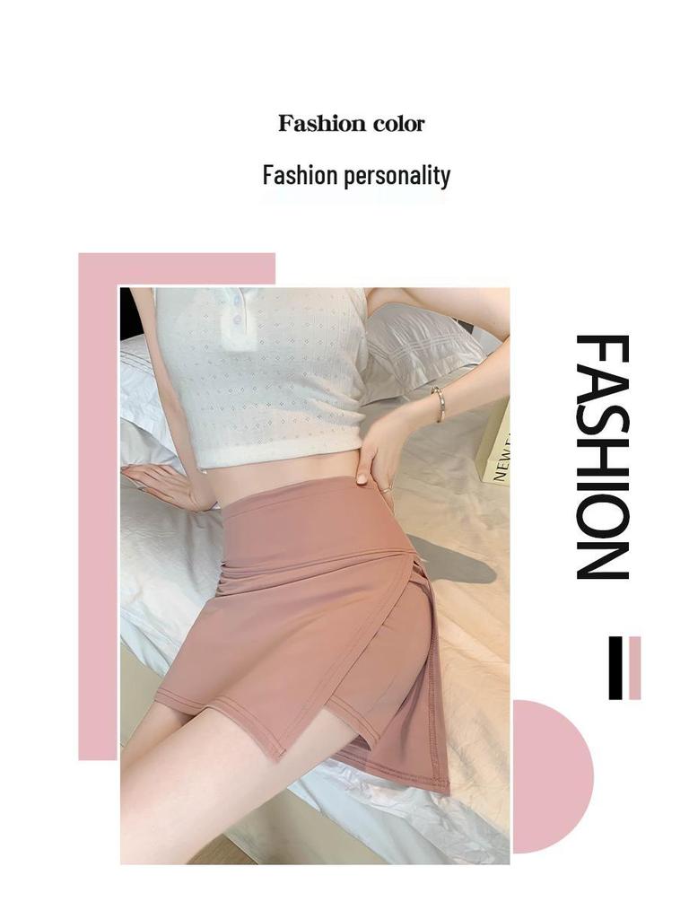2024 Douyin High Waist Slimming A-line Bodycon Midi Skirt for Women