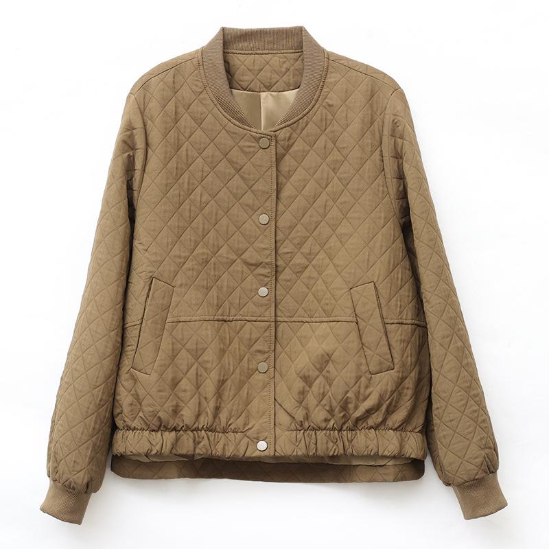 Женская клетчатая бейсбольная куртка с длинным рукавом, Весна/Осень 2024, Мода в европейском стиле.