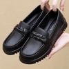 Длинные туфли водонепроницаемые рабочие туфли кухонные женские повседневные кожаные туфли из натуральной кожи мягкая подошва нескользящая женская обувь для мам