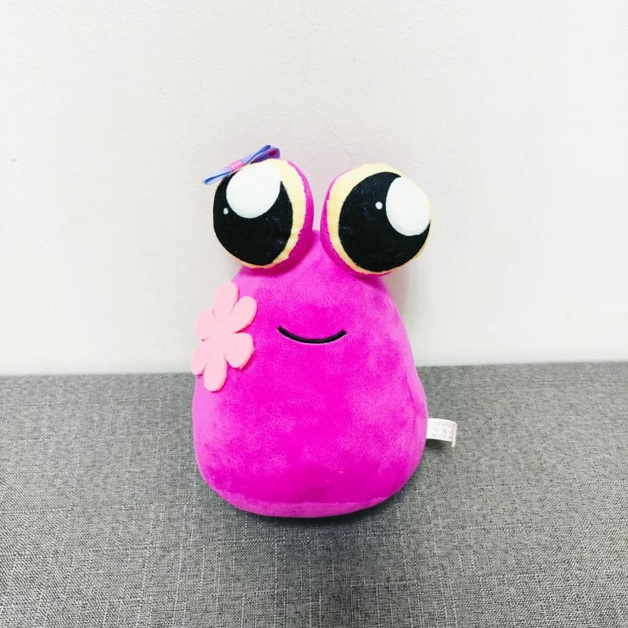 8,6 дюйма/22 см Плюшевая игрушка-пришелец Pou Розовое улыбающееся лицо Плюшевая игрушка Furdiburb Эмоциональный пришелец Большие глаза Плюшевая игрушка Мягкая игрушка Кукла Pou