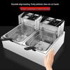 Dual Tank Stainless Steel Electric Deep Fryer - Constant Temp Fryer for Skewers, French Fries, Street Food.