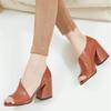 2022 Summer Women's Chunky Heel Open-Toe Sandals - Plus Size, European & American Style