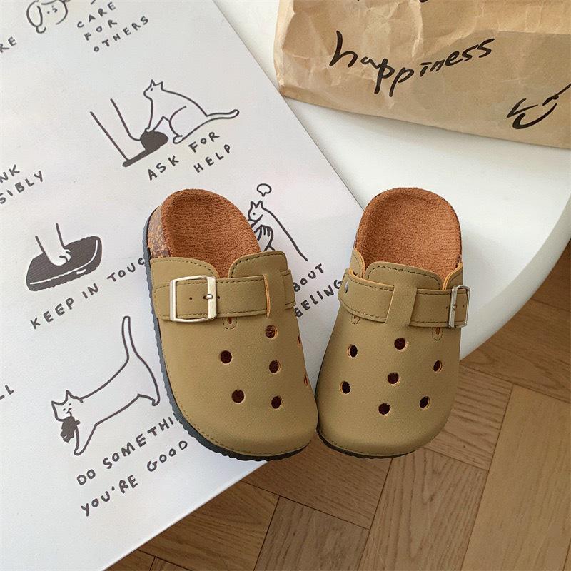 Новые унисекс ретро шлепанцы Birkenstock для детей - Закрытый носок, нескользящие, повседневная обувь для улицы на весну/лето