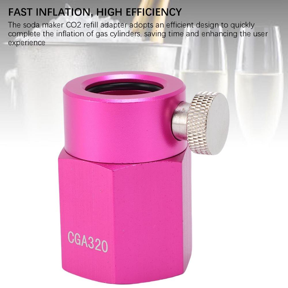 Pink Quick Connect Adapter CGA320 Soda Maker Adapter Universal CO2 Refill Adapter Home Beverage