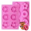 Heat Resistant Silicone Donut Mold 6 Holes Silicone Donut Mold Bagel Pan Resistant Doughnut Moulds Tray for Chocolate Donut Cake