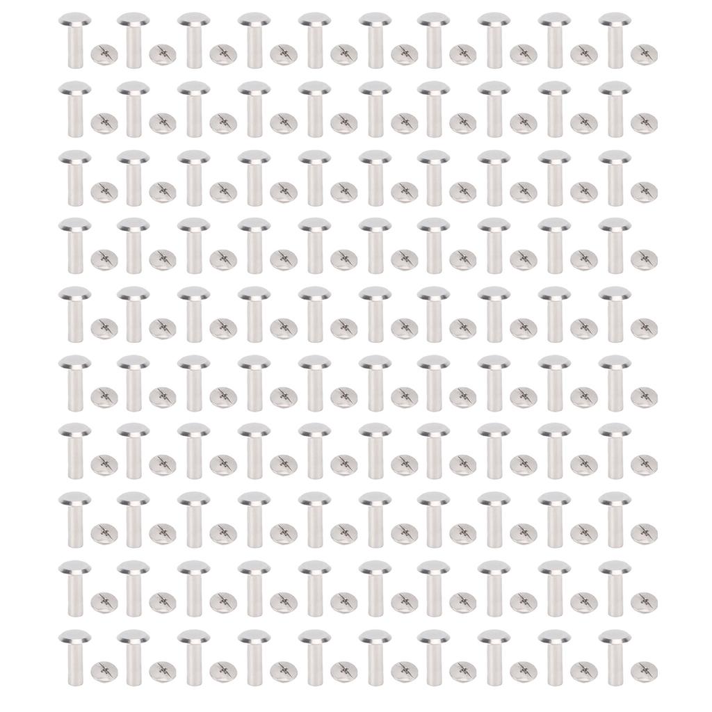 100 Компл. Металлические Пуговицы Заклепки Нержавеющая Сталь Многофункциональные Винты M3 с Плоской Круглой Головкой Кожаные Заклепки