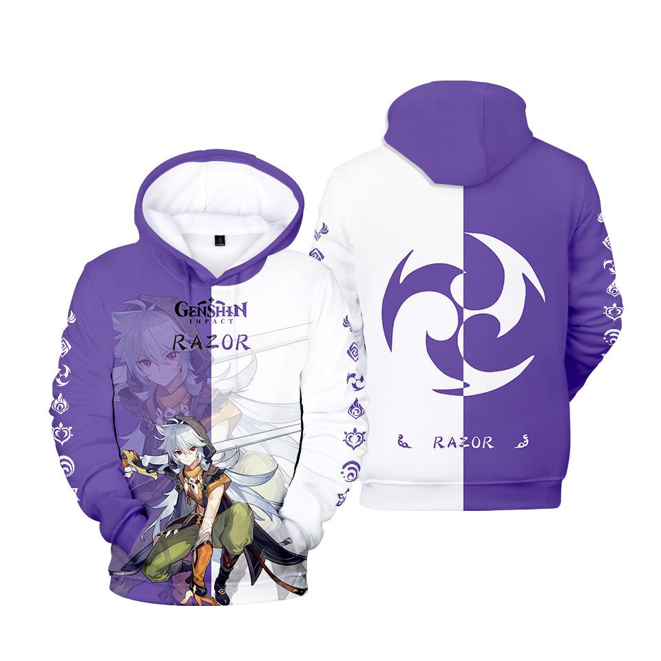 Классические популярные забавные толстовки с капюшоном Genshin Impact с 3D-принтом, толстовки для мужчин/женщин, толстовки с длинным рукавом для взрослых/детей, повседневные пуловеры