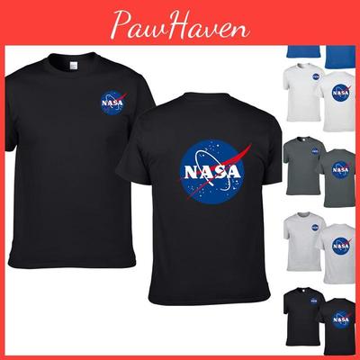Футболка мужская хлопковая с коротким рукавом и винтажным логотипом НАСА в стиле ретро для повседневной носки