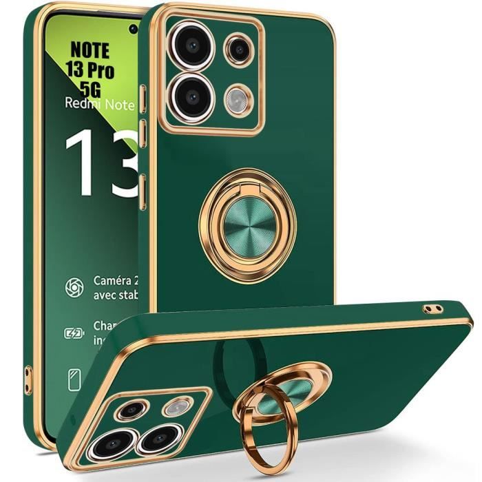 Coque de protection - E.F.CONNECTION - Pour Xiaomi Redmi Note 13 Pro 5G - Antichoc - Silicone - Support rotatif