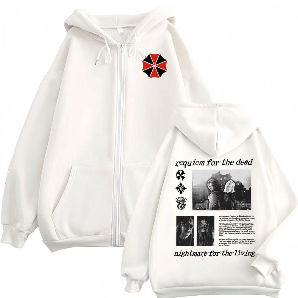 Resident Evil 9 Requiem Zip Up Hoodie Fashion Violence Aesthetic Jacket Sweatshirt Coats Men Women Harajuku Casual Zipper Hooded
