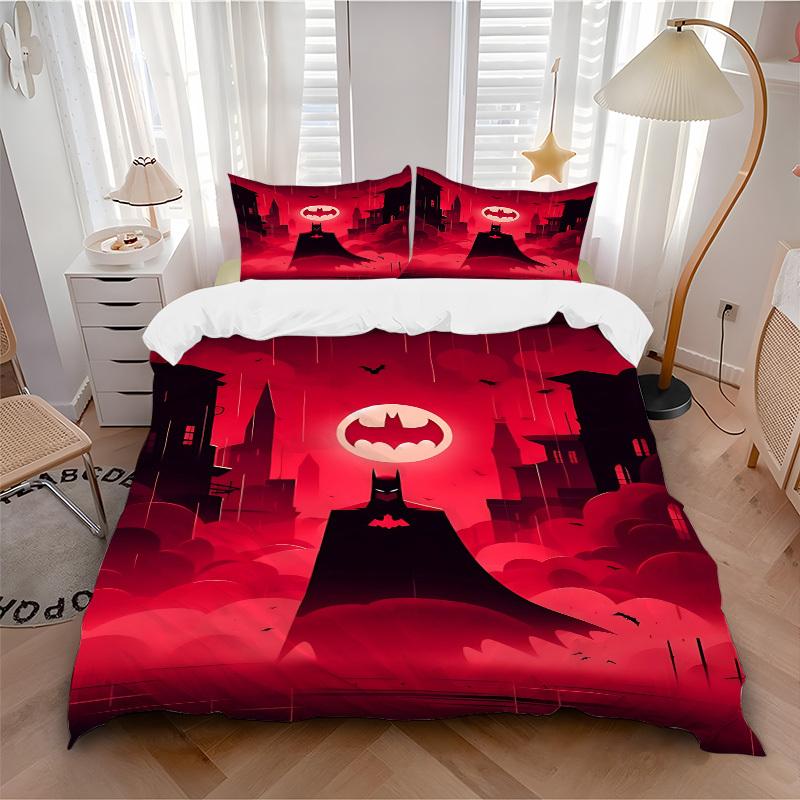 3pcs batman Duvet Cover Set (1 Duvet Cover + 2 Pillowcases, No Core) - Comfortable, And Breathable Bedroom Decoration yy251104039