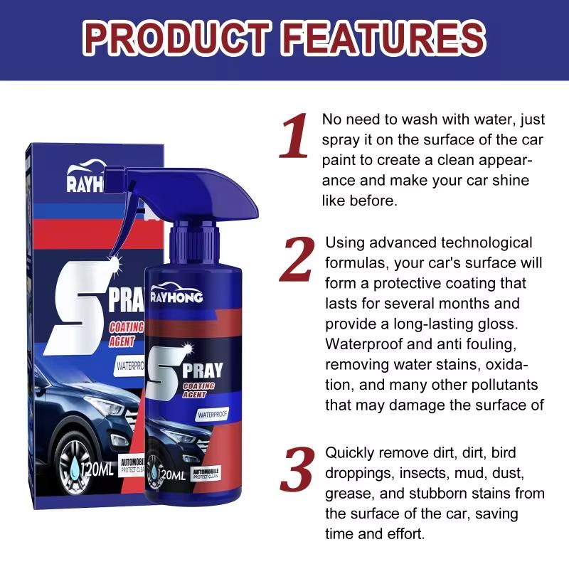 Окрашенная поверхность Автомобильная краска Техническое обслуживание Дезактивация Осветляющий спрей Автомобильное покрытие Нанопокрытие Спрей Покрытие Средство Портативный