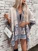 Women's Autumn and Winter Large Size Cardigan Fashionable Knitted Tassel Shawl Loose Jacquard Sweater Cape Top Women